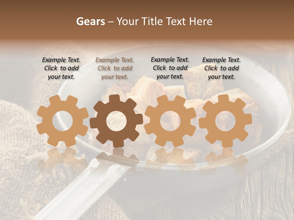 A Bowl Of Food On A Wooden Table PowerPoint Template