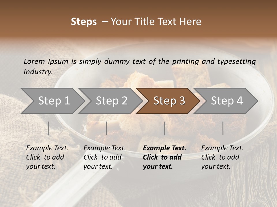 A Bowl Of Food On A Wooden Table PowerPoint Template