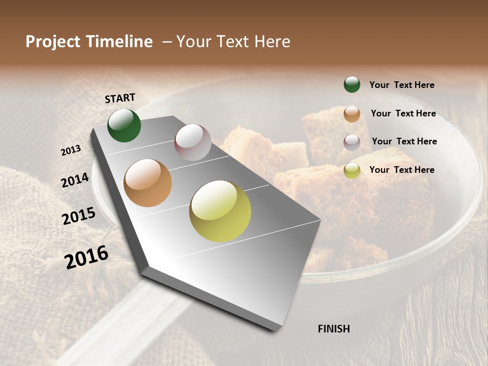 A Bowl Of Food On A Wooden Table PowerPoint Template