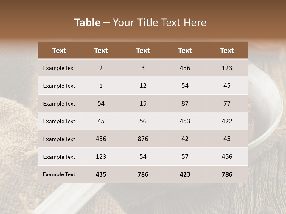 A Bowl Of Food On A Wooden Table PowerPoint Template