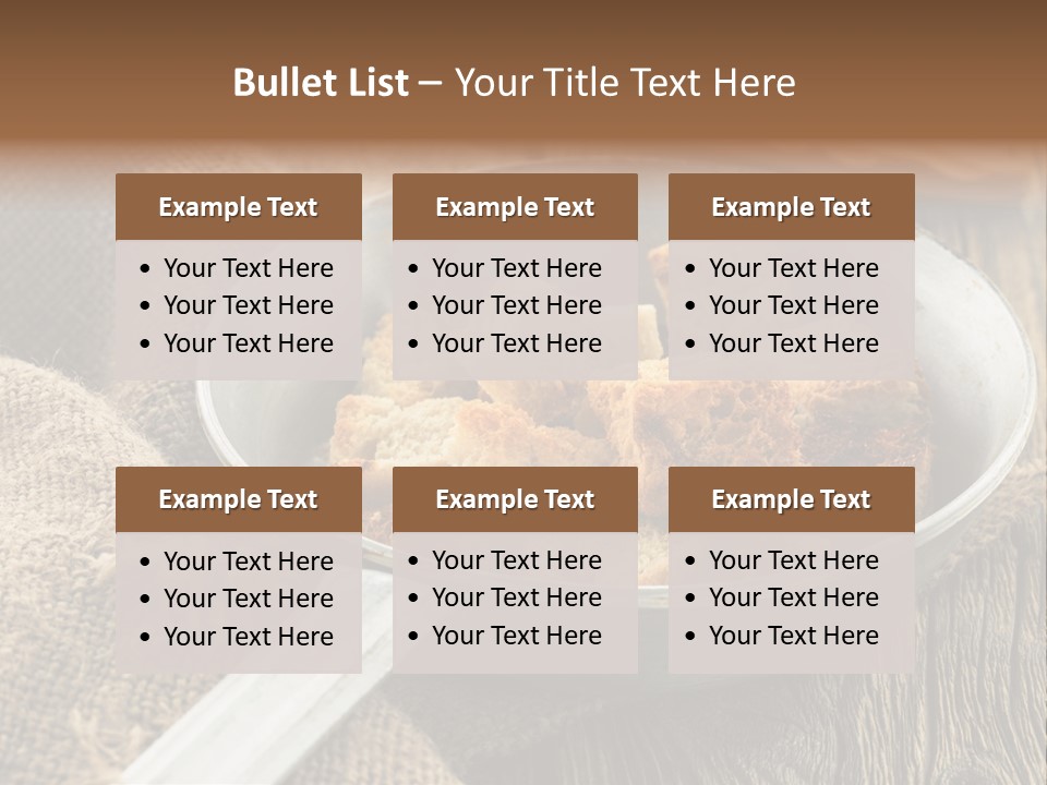 A Bowl Of Food On A Wooden Table PowerPoint Template