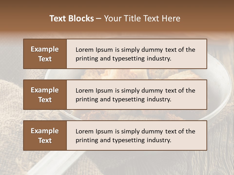 A Bowl Of Food On A Wooden Table PowerPoint Template