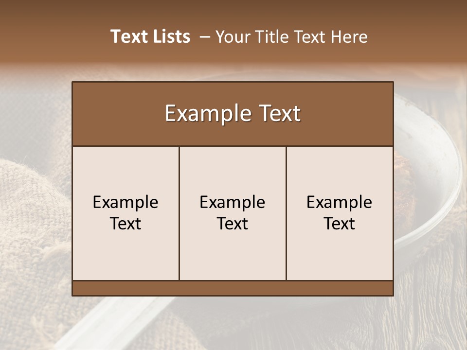 A Bowl Of Food On A Wooden Table PowerPoint Template