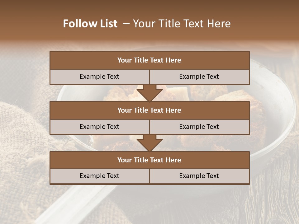 A Bowl Of Food On A Wooden Table PowerPoint Template
