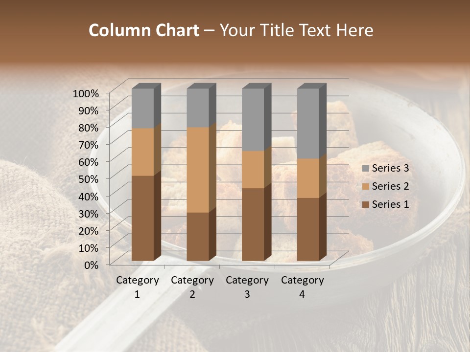 A Bowl Of Food On A Wooden Table PowerPoint Template