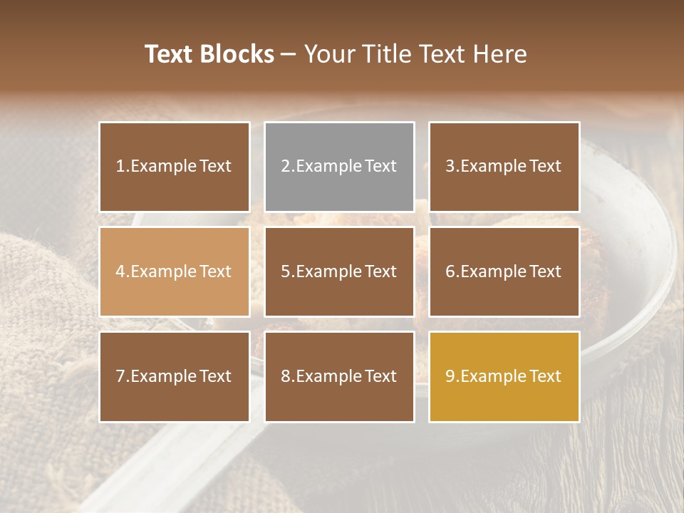 A Bowl Of Food On A Wooden Table PowerPoint Template