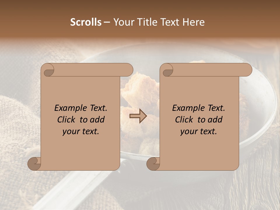 A Bowl Of Food On A Wooden Table PowerPoint Template