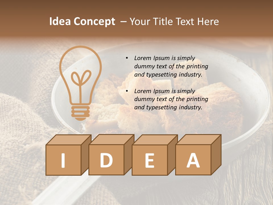 A Bowl Of Food On A Wooden Table PowerPoint Template