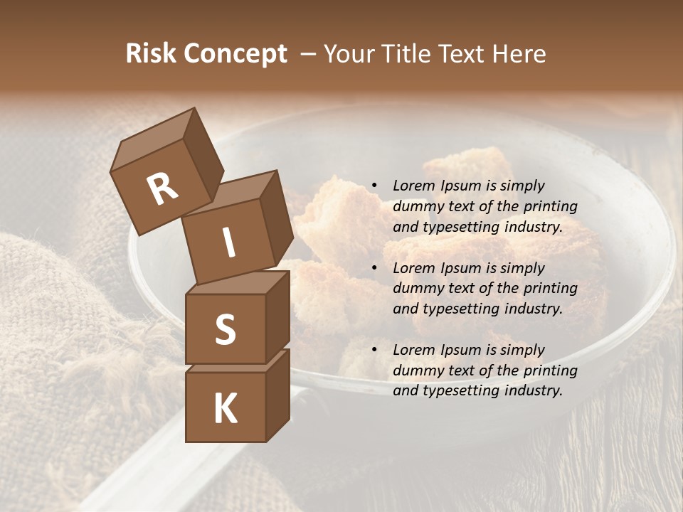 A Bowl Of Food On A Wooden Table PowerPoint Template