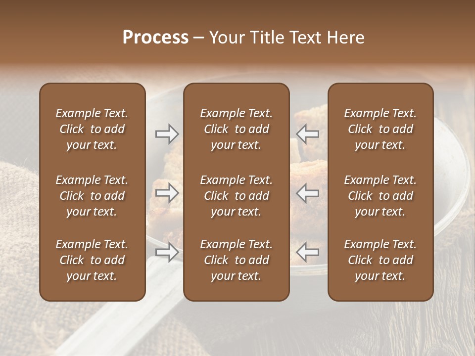 A Bowl Of Food On A Wooden Table PowerPoint Template