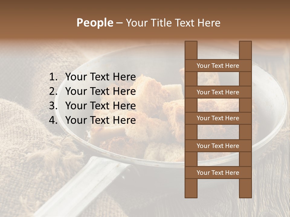 A Bowl Of Food On A Wooden Table PowerPoint Template