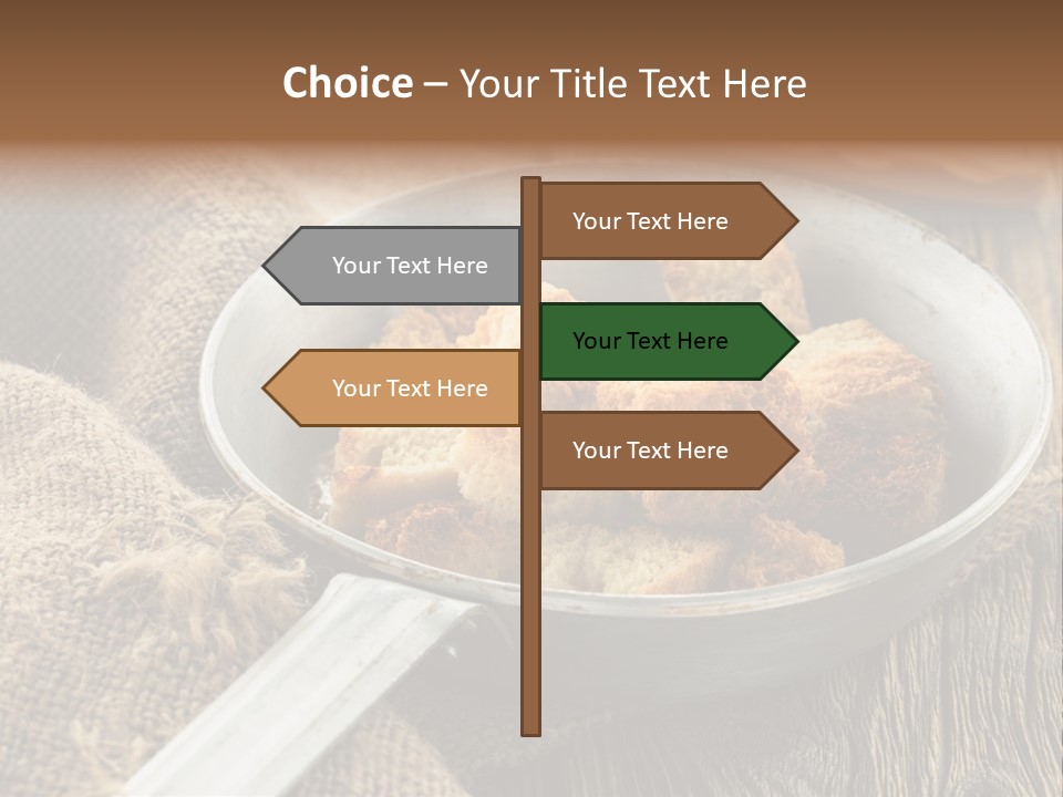 A Bowl Of Food On A Wooden Table PowerPoint Template