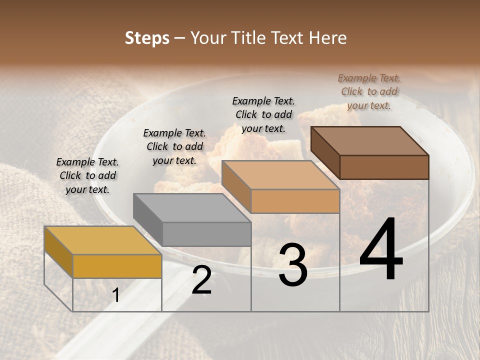 A Bowl Of Food On A Wooden Table PowerPoint Template