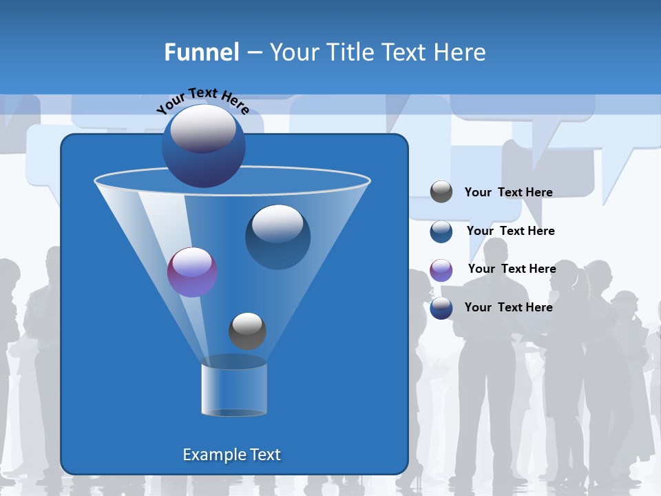 A Group Of People Standing In Front Of Speech Bubbles PowerPoint Template