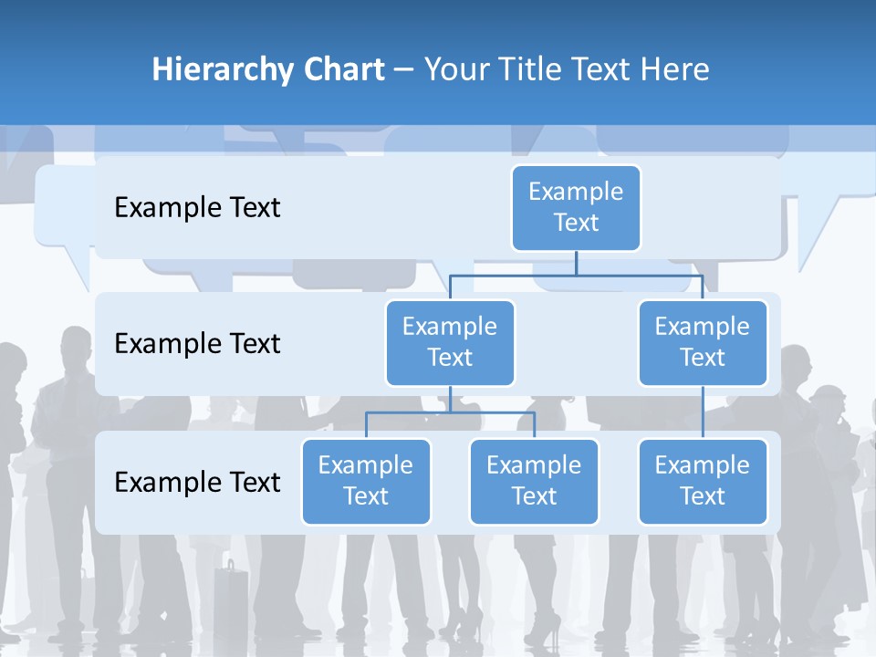 A Group Of People Standing In Front Of Speech Bubbles PowerPoint Template