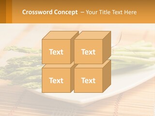 A Bunch Of Asparagus On A White Plate PowerPoint Template