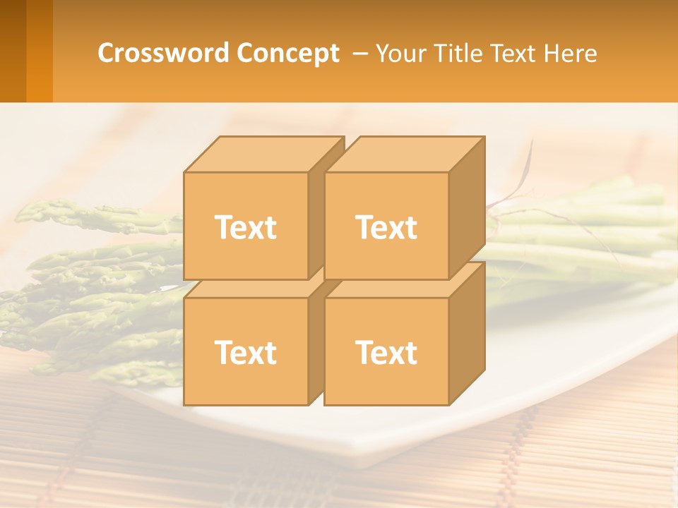 A Bunch Of Asparagus On A White Plate PowerPoint Template