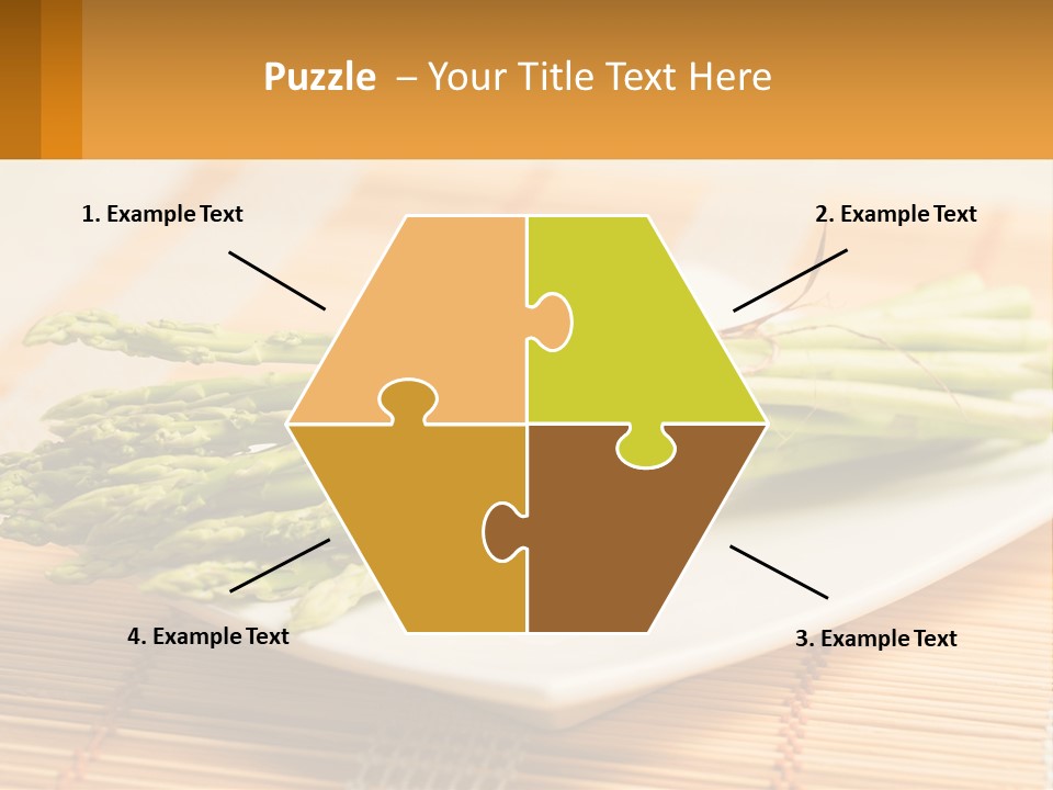 A Bunch Of Asparagus On A White Plate PowerPoint Template