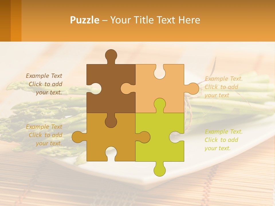 A Bunch Of Asparagus On A White Plate PowerPoint Template