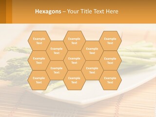 A Bunch Of Asparagus On A White Plate PowerPoint Template