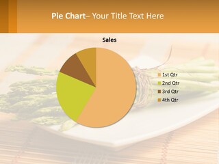 A Bunch Of Asparagus On A White Plate PowerPoint Template