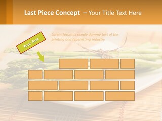 A Bunch Of Asparagus On A White Plate PowerPoint Template