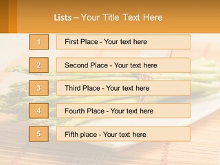 A Bunch Of Asparagus On A White Plate PowerPoint Template