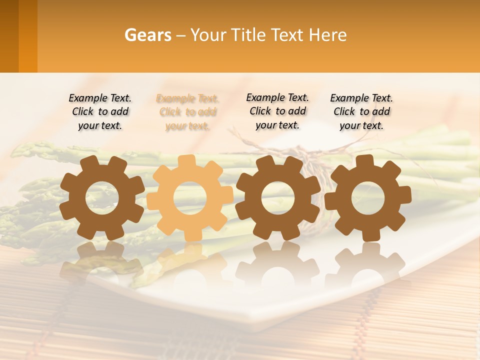 A Bunch Of Asparagus On A White Plate PowerPoint Template