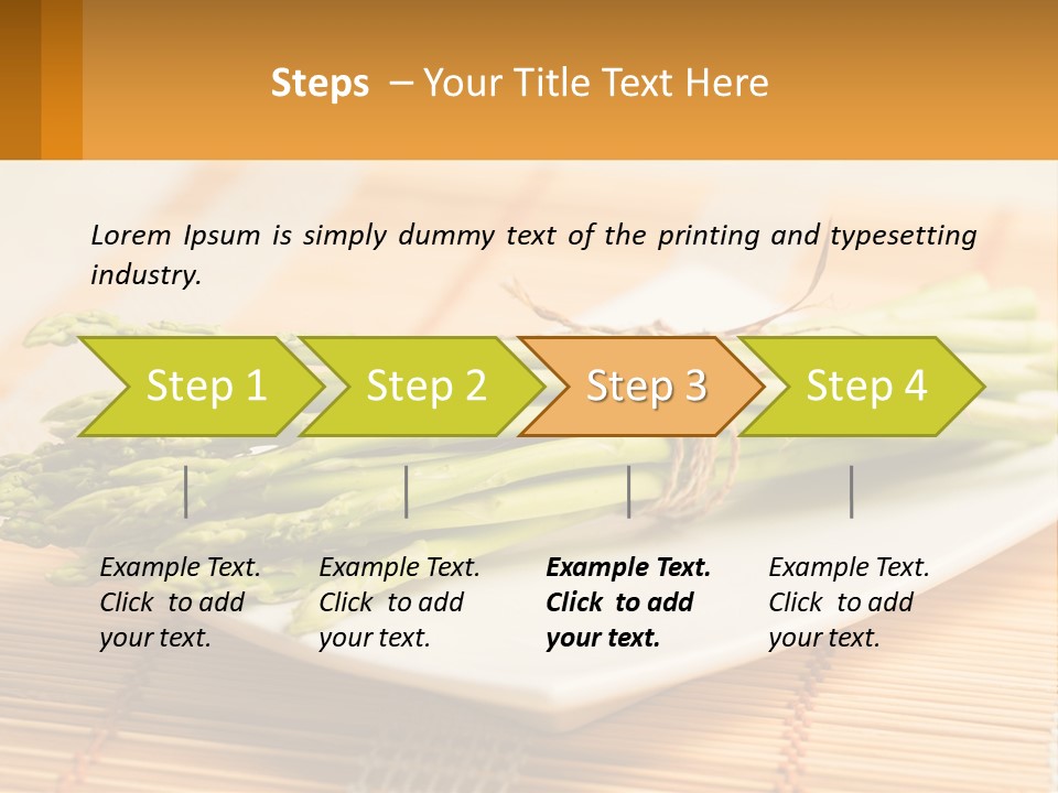 A Bunch Of Asparagus On A White Plate PowerPoint Template