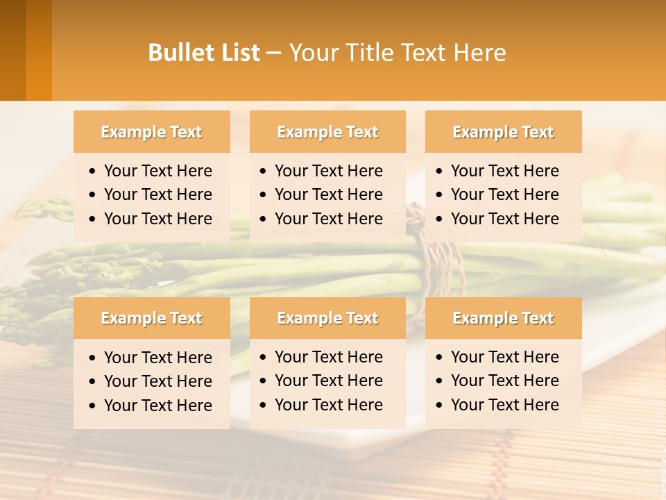 A Bunch Of Asparagus On A White Plate PowerPoint Template