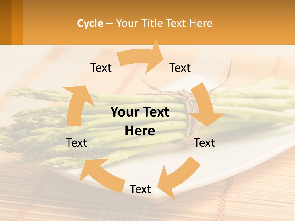 A Bunch Of Asparagus On A White Plate PowerPoint Template