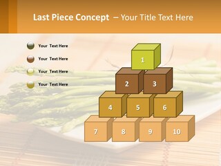 A Bunch Of Asparagus On A White Plate PowerPoint Template
