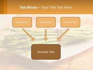 A Bunch Of Asparagus On A White Plate PowerPoint Template