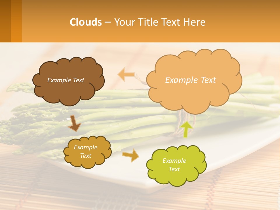 A Bunch Of Asparagus On A White Plate PowerPoint Template