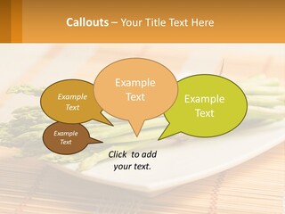 A Bunch Of Asparagus On A White Plate PowerPoint Template