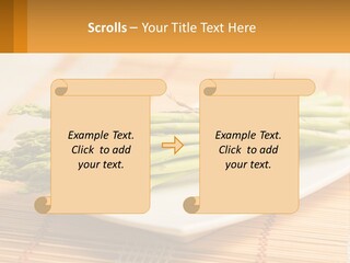 A Bunch Of Asparagus On A White Plate PowerPoint Template