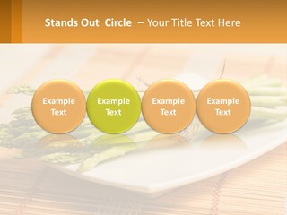 A Bunch Of Asparagus On A White Plate PowerPoint Template