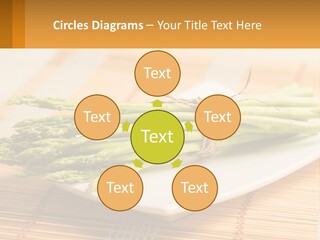 A Bunch Of Asparagus On A White Plate PowerPoint Template