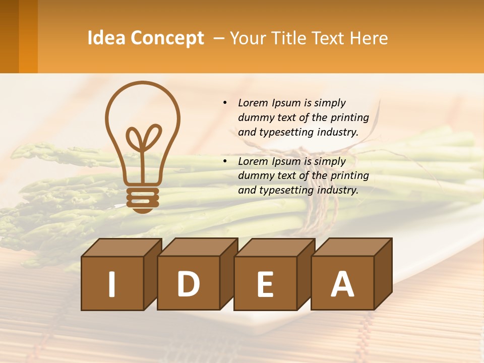 A Bunch Of Asparagus On A White Plate PowerPoint Template