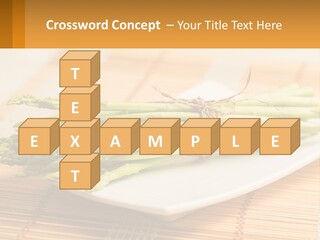 A Bunch Of Asparagus On A White Plate PowerPoint Template