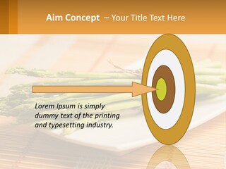 A Bunch Of Asparagus On A White Plate PowerPoint Template