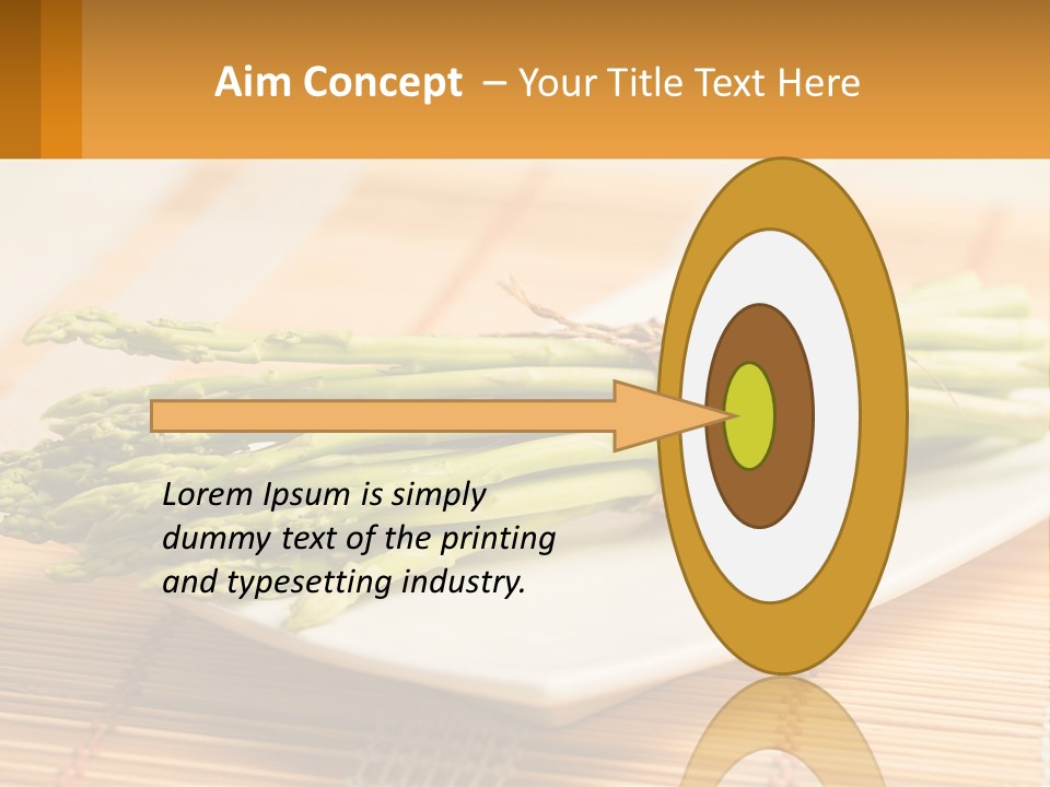 A Bunch Of Asparagus On A White Plate PowerPoint Template