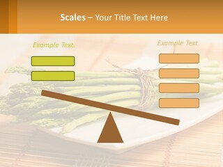 A Bunch Of Asparagus On A White Plate PowerPoint Template