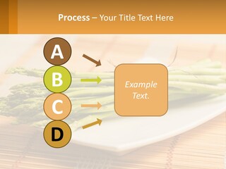 A Bunch Of Asparagus On A White Plate PowerPoint Template