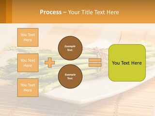 A Bunch Of Asparagus On A White Plate PowerPoint Template
