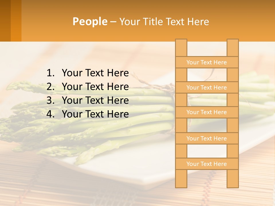 A Bunch Of Asparagus On A White Plate PowerPoint Template