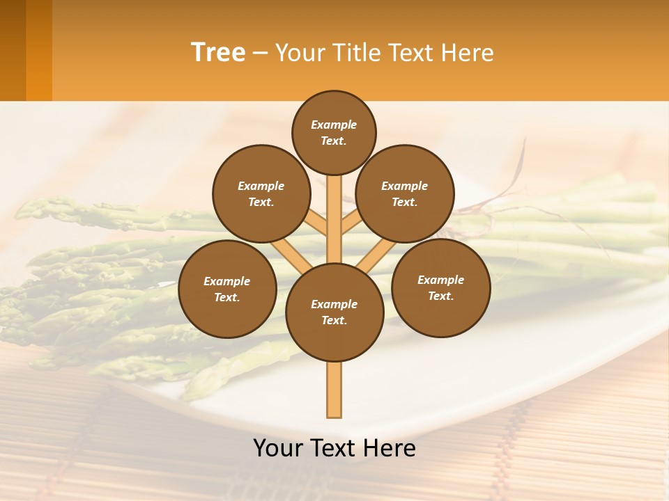 A Bunch Of Asparagus On A White Plate PowerPoint Template