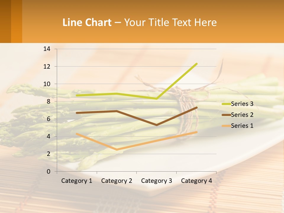 A Bunch Of Asparagus On A White Plate PowerPoint Template