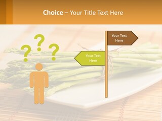 A Bunch Of Asparagus On A White Plate PowerPoint Template