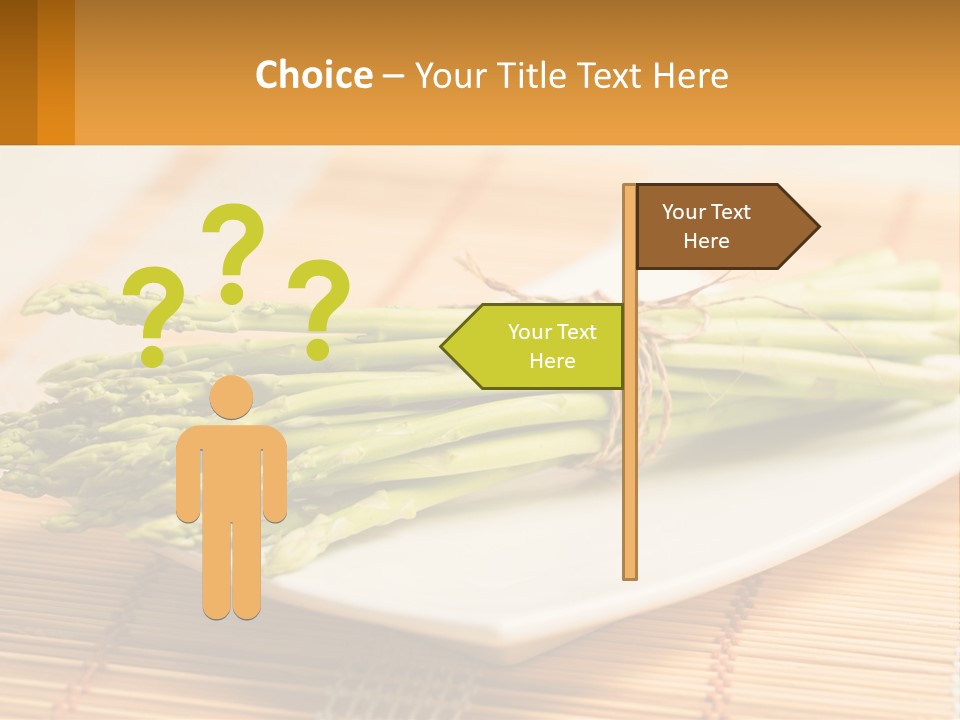A Bunch Of Asparagus On A White Plate PowerPoint Template